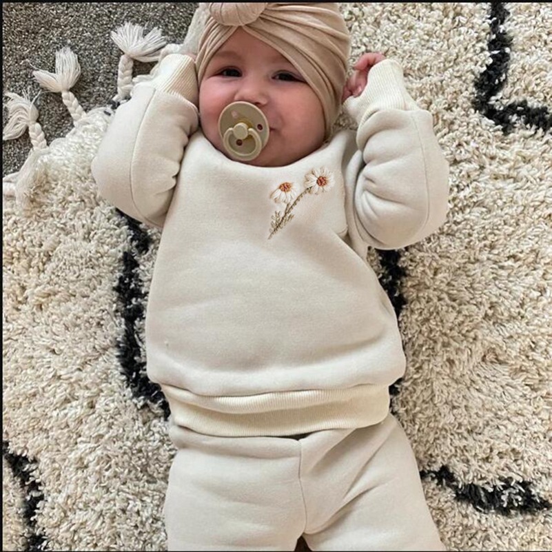 Winter Clothing Activities For Toddlers - 秋冬用幼児ベビー男の子女の子服セット 0-5歳 厚手キッズスウェットシャツ ベビーガールフリースプルオーバートップス+パンツスーツ