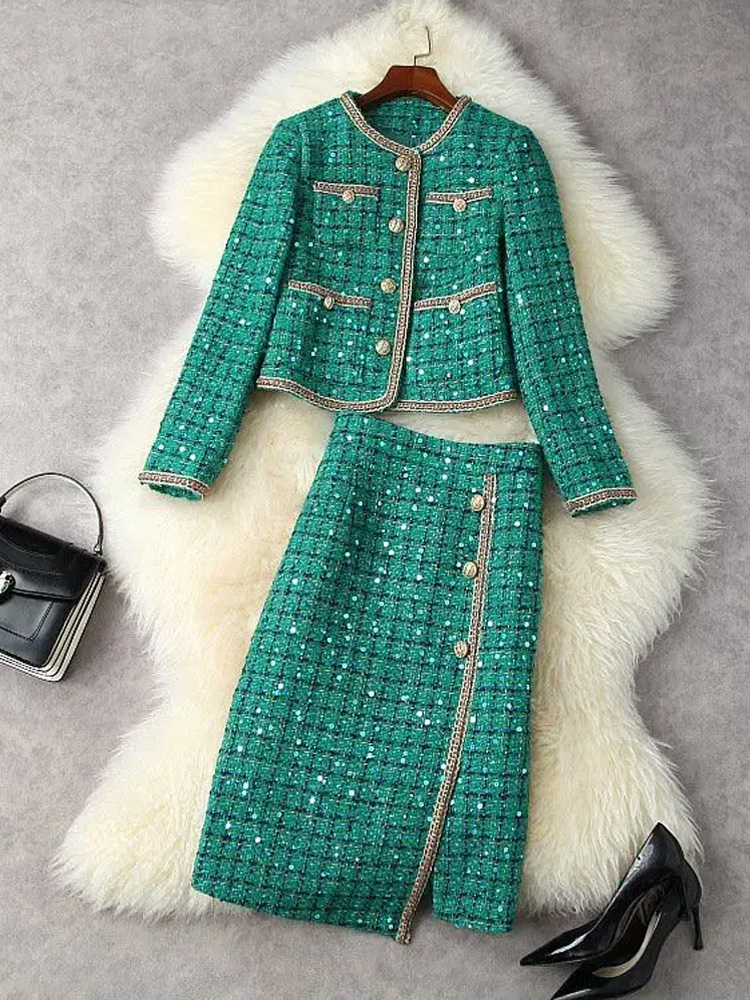 Jack Winter Clothing - 女性のためのヴィンテージツイードの香りのスーツ,ジャケット,コート,トップとスカート,ジャカード,フォーマルなイブニングウェア,冬,エレガント,2ピースセット
