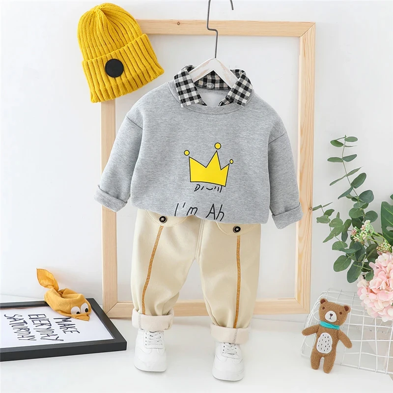 Winter Clothing Activities For Toddlers - 子供用の豪華なセーターとパンツセット,幼児用のショートパンツ,男の子と女の子用の服,幼児用のカジュアルなスポーツウェア,秋冬