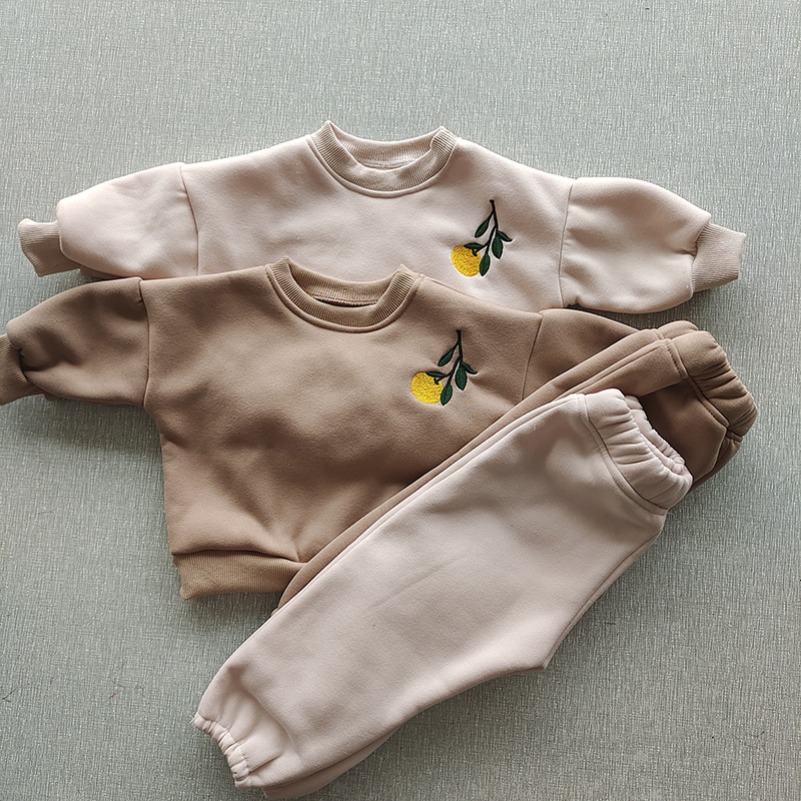 Winter Clothing Activities For Toddlers - 秋冬用幼児ベビー男の子女の子服セット 0-5歳 厚手キッズスウェットシャツ ベビーガールフリースプルオーバートップス+パンツスーツ