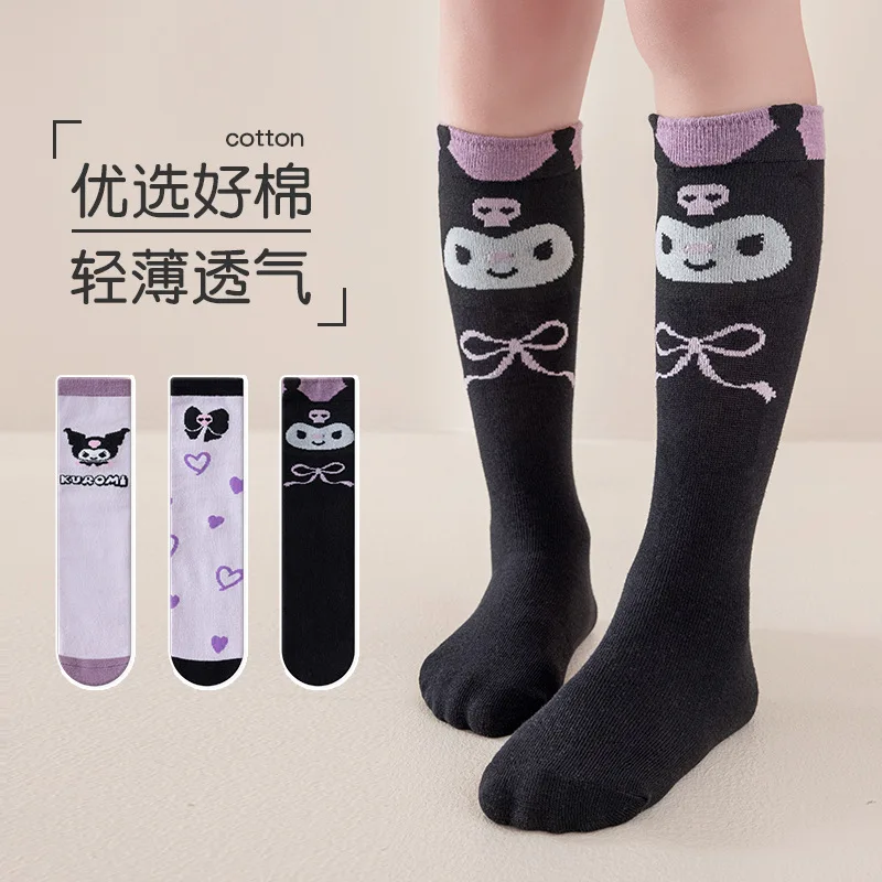 Winter Clothing Cute - 新しい可愛いアニメ柄ロングソックス、かわいい子供用カーフソックス、漫画柄コットンガールズボウ、秋冬用ホームウォームソックス、女の子へのギフト