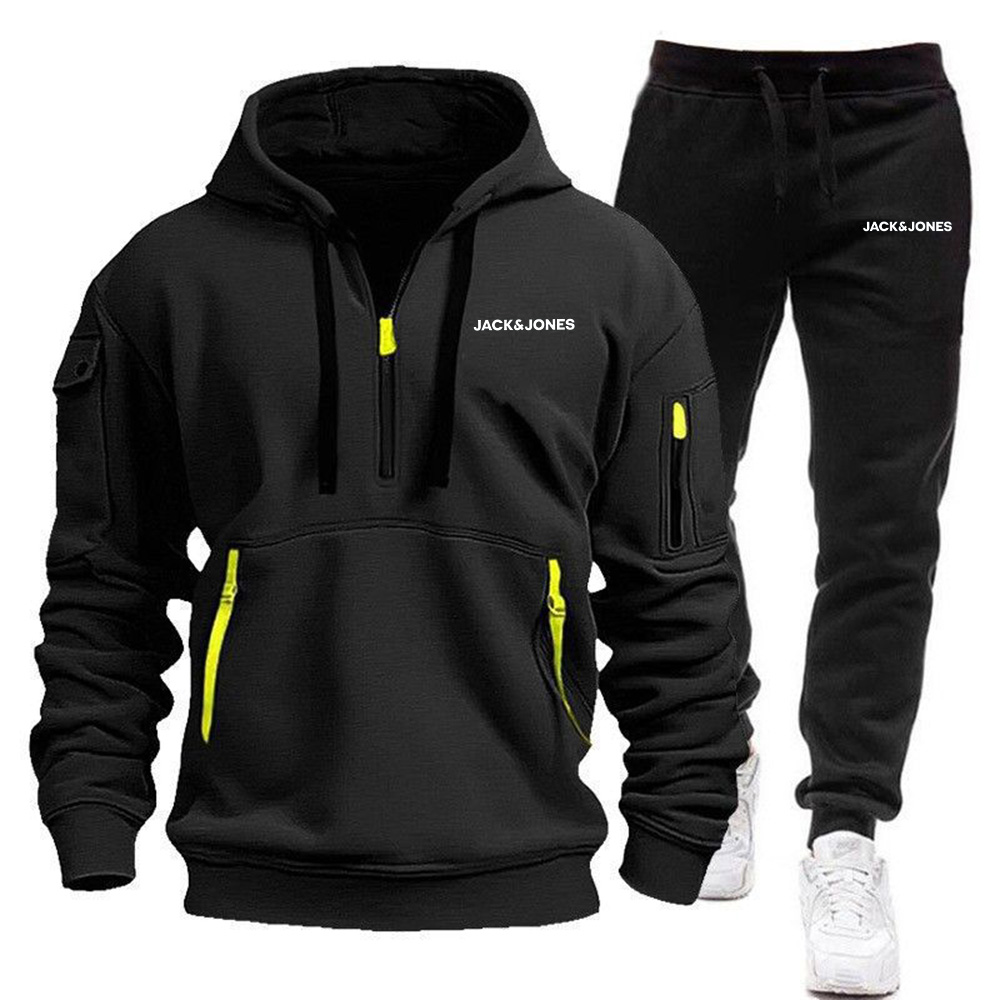 Jack Winter Clothing - 2026秋冬メンズカジュアルスウェットスーツ、男性用デイリートリコロールフーディ、人気スポーツトラックスーツ、ジョギングウェア