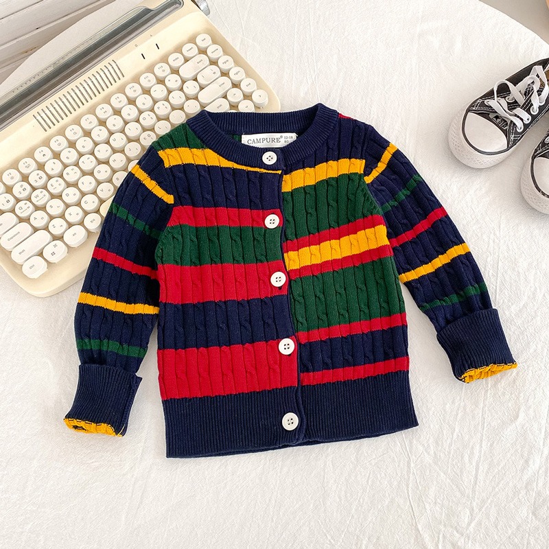 Winter Clothing Activities For Toddlers - 子供のニットカーディガン秋冬セーター子供のための虹色男の子女の子ジャケット幼児上着ベビー服