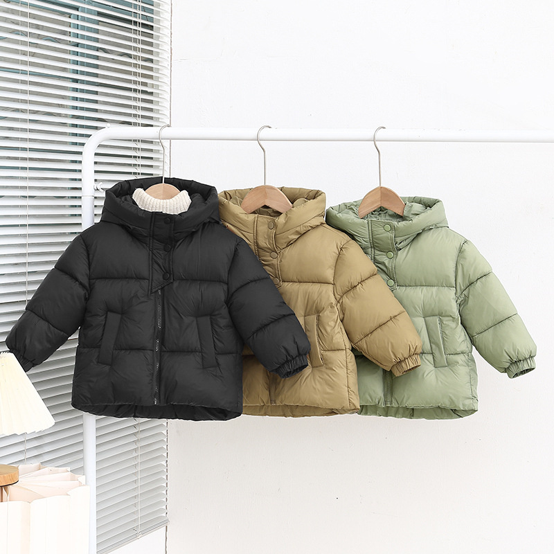 Winter Clothing Activities For Toddlers - 子供ダウンジャケット男の子厚く暖かいコート子供の冬のフード付き上着ガールズファッション無地パーカー新しい幼児服