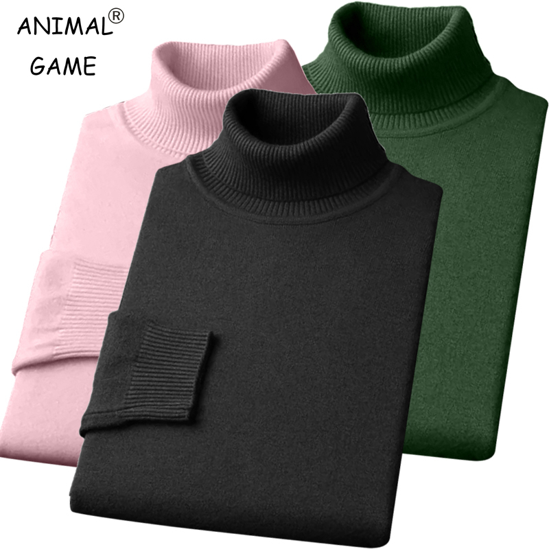 秋メンズ高品質ニットタートルネックセーター冬長袖通気性プルオ - Winter Clothing Cute のレビューと価格