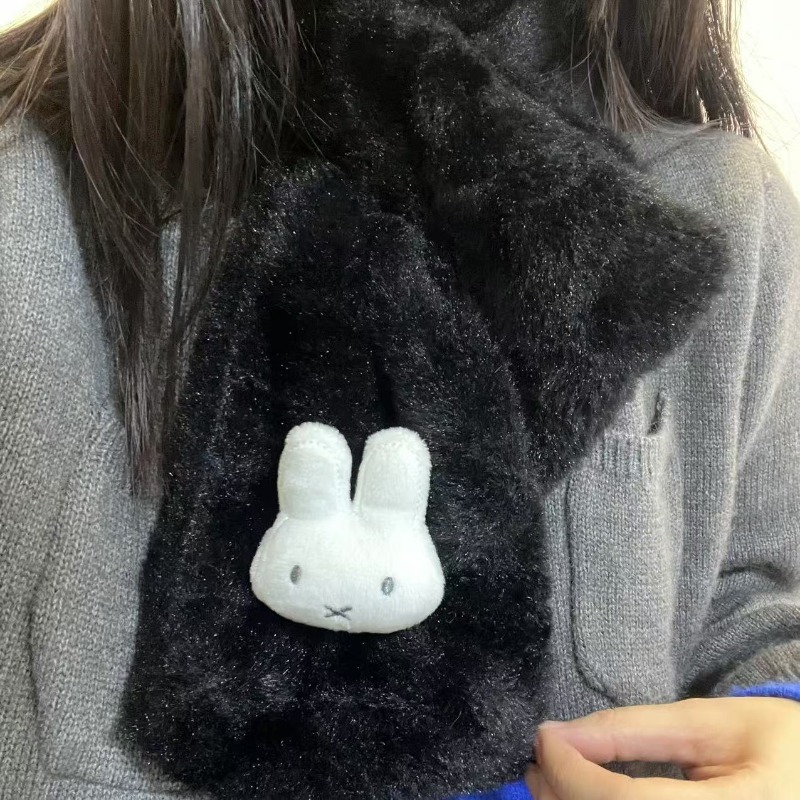 白いミッフィーのスカーフ |   多用途な秋冬用ネックウォー - Winter Clothing Cute のレビューと価格