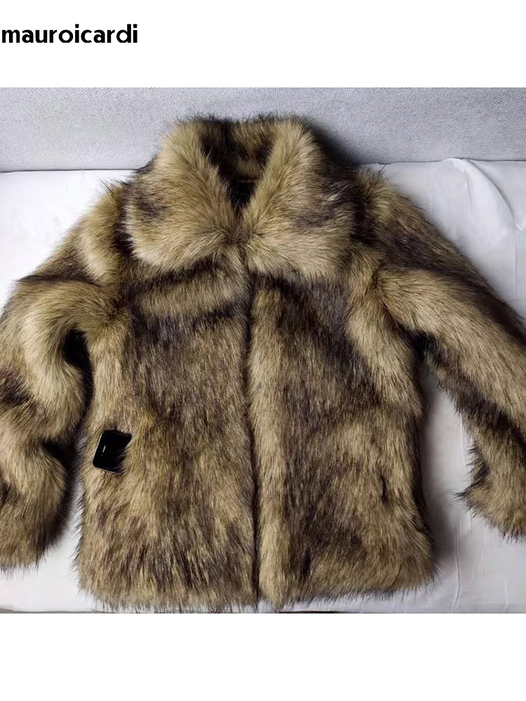 Mauroicardi 冬ショート厚く暖かい毛深いシャギーフ - Winter Clothing Cute のレビューと価格