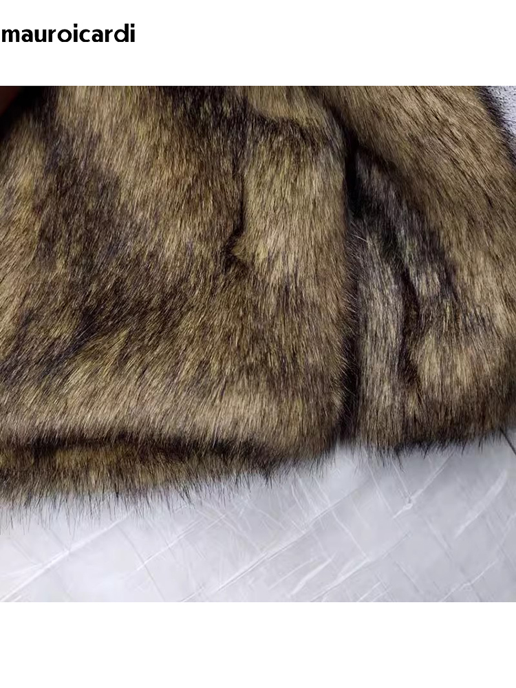 Mauroicardi 冬ショート厚く暖かい毛深いシャギーフ - Winter Clothing Cute のレビューと価格