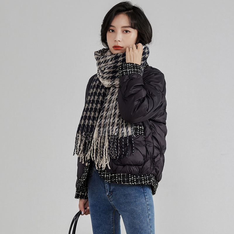 秋冬ダウンジャケット V ネックパッチワーク軽量ホワイトダッ - Winter Clothing Trends For Women のレビューと価格