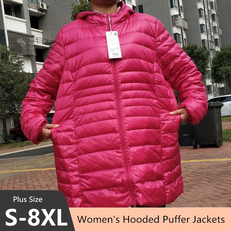 プラスサイズ 5XL 6XL 7XL 女性のフード付きパファ - Winter Clothing Clearance Sale のレビューと価格