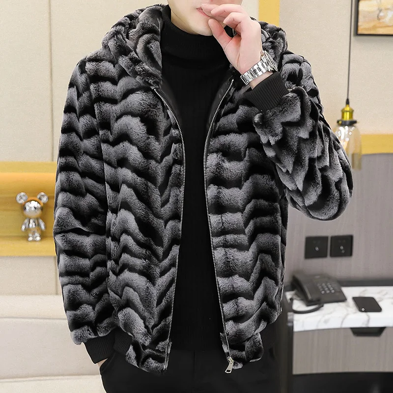 メンズフェイクファージャケット,2022,ウォーム,イミテー - Winter Clothing Cute のレビューと価格