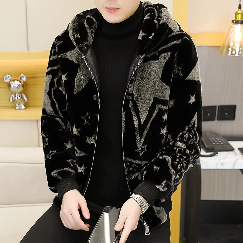 メンズフェイクファージャケット,2022,ウォーム,イミテー - Winter Clothing Cute のレビューと価格