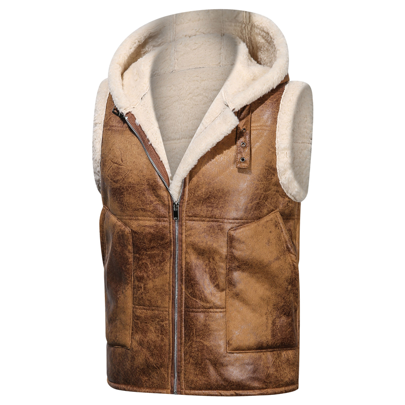 メンズ高品質レザージャケット冬男性フリース暖かいベストコート - Jack Winter Clothing のレビューと価格