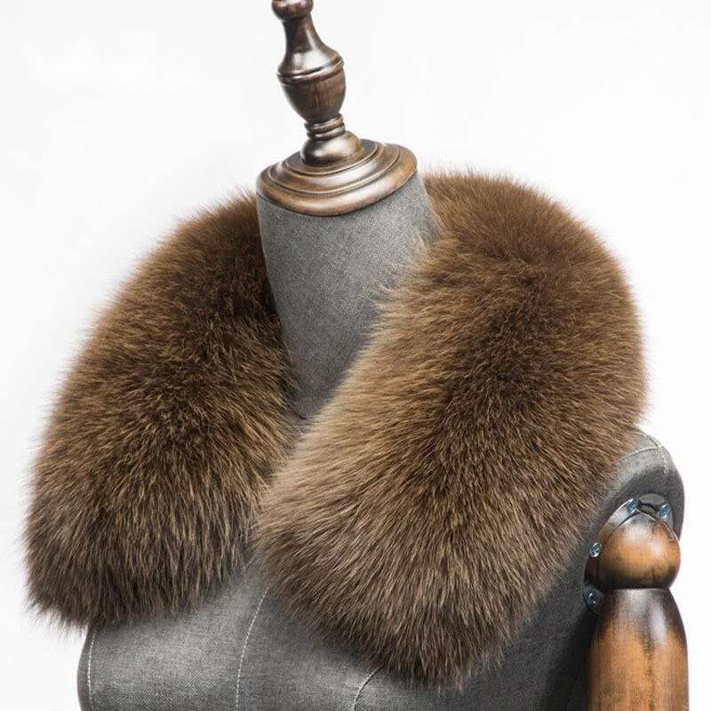 冬の天然キツネの毛皮のスカーフスクエアカラー男性用ショートス - Winter Clothing Matching のレビューと価格