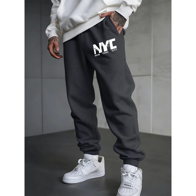 2025年ニューヨークシティレタープリントスポーツパンツメン - Winter Clothing In New York City のレビューと価格