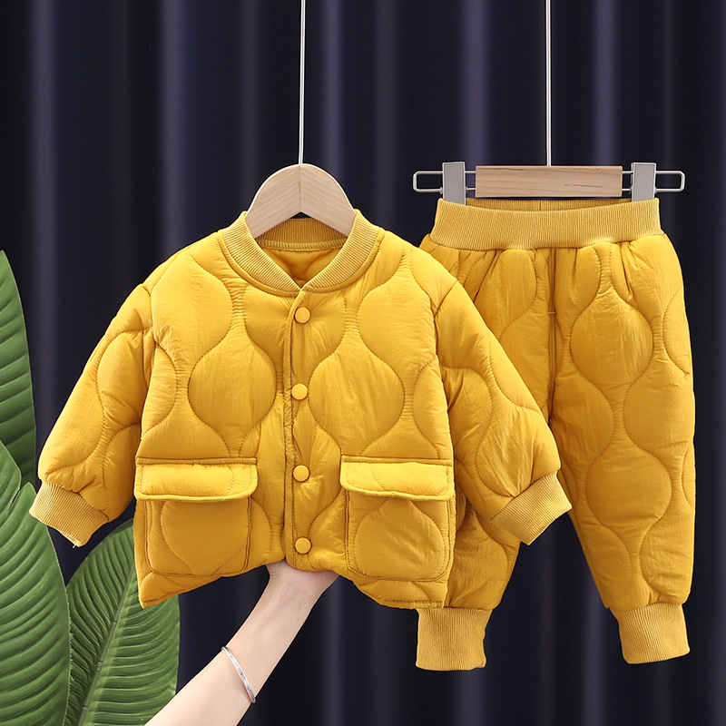 新しい冬用ベビー男の子服セット 子供用厚手無地ジャケットとパ - Winter Clothing Activities For Toddlers のレビューと価格