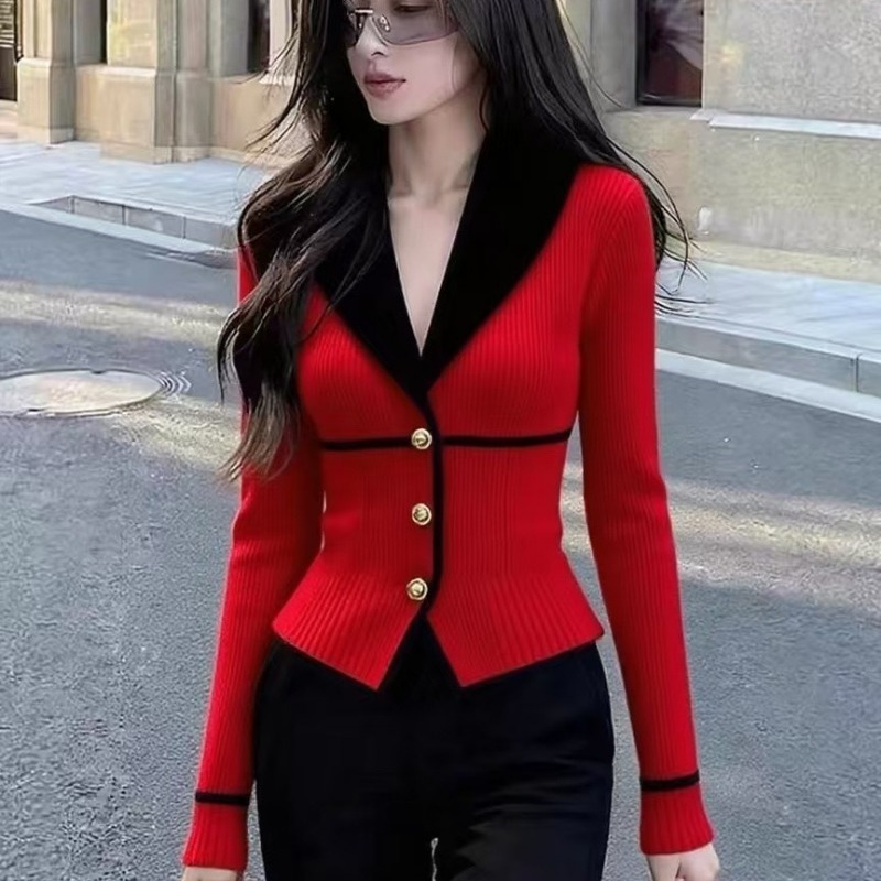 高級ハイエンド白ニットカーディガンラペルデザイン女性服トレン - Winter Clothing Trends For Women のレビューと価格