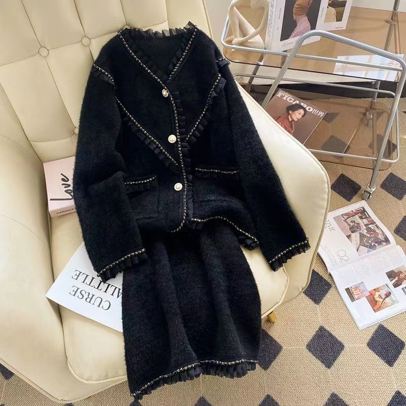 女性のためのヴィンテージの冬の衣装,コートとスカートのトップ - Winter Clothing Matching のレビューと価格