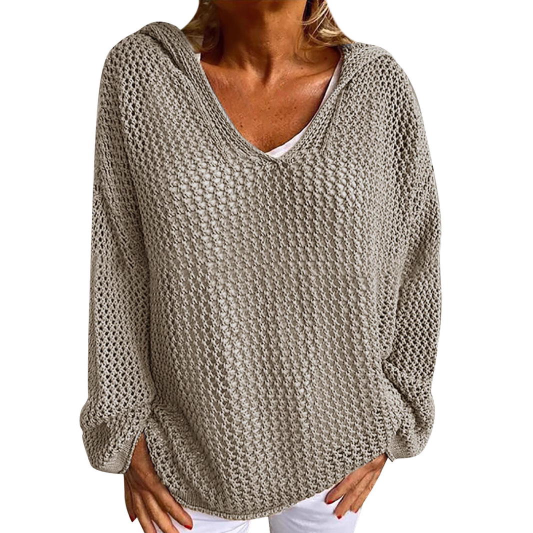 ヨーロッパとアメリカの貿易婦人服フード付きルーズ長袖中空ニッ - Winter Clothing Trends For Women のレビューと価格