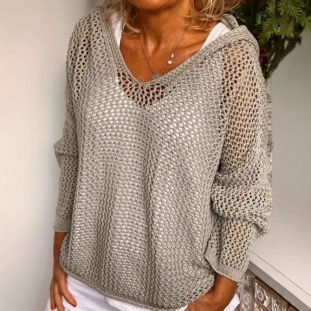 ヨーロッパとアメリカの貿易婦人服フード付きルーズ長袖中空ニッ - Winter Clothing Trends For Women のレビューと価格