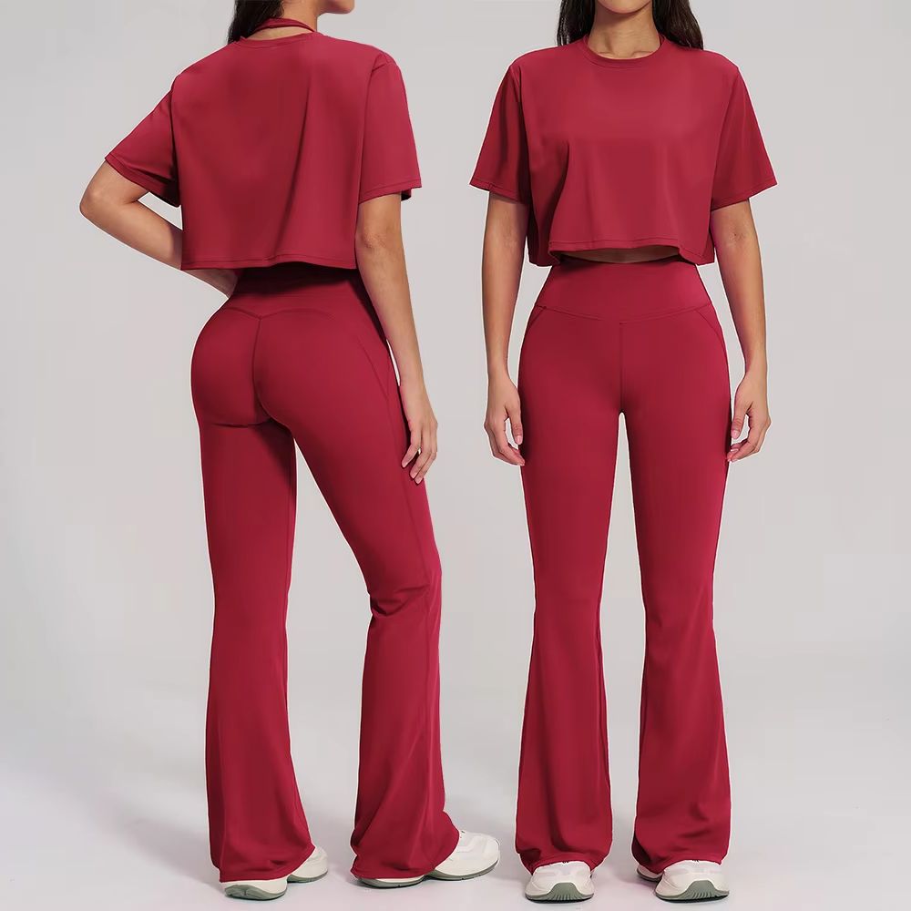 2ピースヨガセット スポーツウェア ジムスーツ レディース  - Winter Clothing Trends For Women のレビューと価格