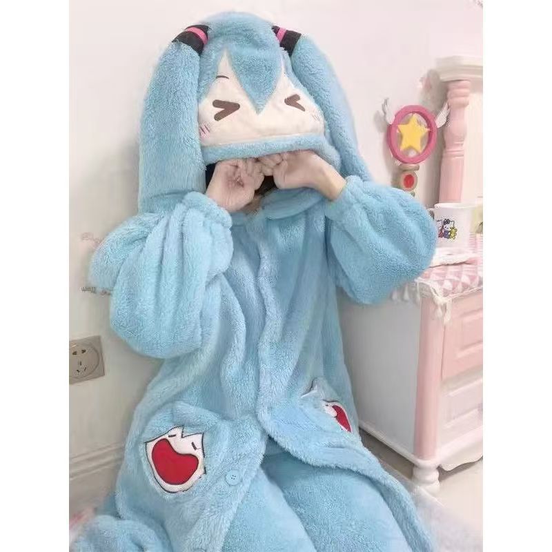 ミクアニメパジャマかわいい冬コーラルベルベット肥厚パジャマセ - Winter Clothing Cute のレビューと価格