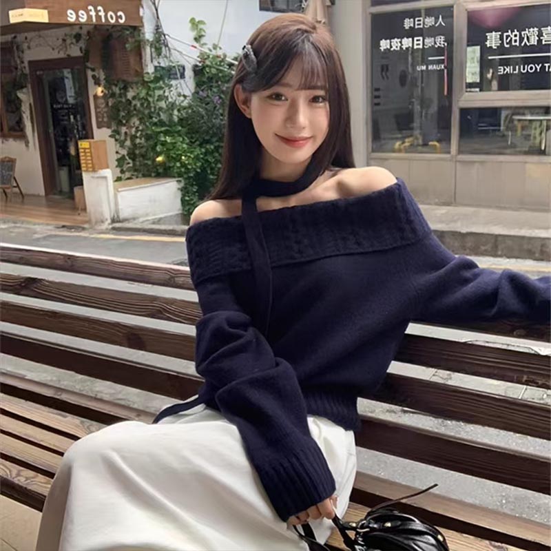 婦人服ファッションスラッシュネック長袖ニットプルオーバー秋冬 - Winter Clothing Trends For Women のレビューと価格