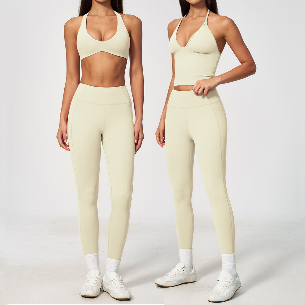 女性用ヨガセット2点セット 3/4丈袖 ホルターネック クロ - Winter Clothing Trends For Women のレビューと価格